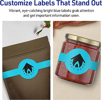 Avery Printable Wraparound Band Labels, Sure Feed Technology, 2-3/8" x 8", Bright Blue, Cigar Band Labels, Laser/Inkjet Printable, 30 Total, Ideal for Soaps and Jars 30 labels