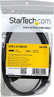 StarTech.com Right-Angle Micro-USB Cable (USB A to Micro B) - USB 2.0