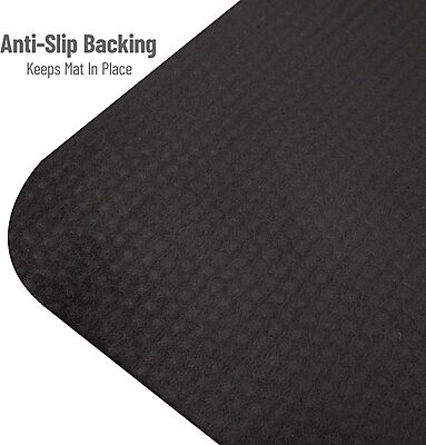 Mind Reader Anti Fatigue Kitchen Mat, Standing Desk Mat, Cushioned Mat, Office, Kitchen, Rubber, 19.5 x 35.25 x 1, Black