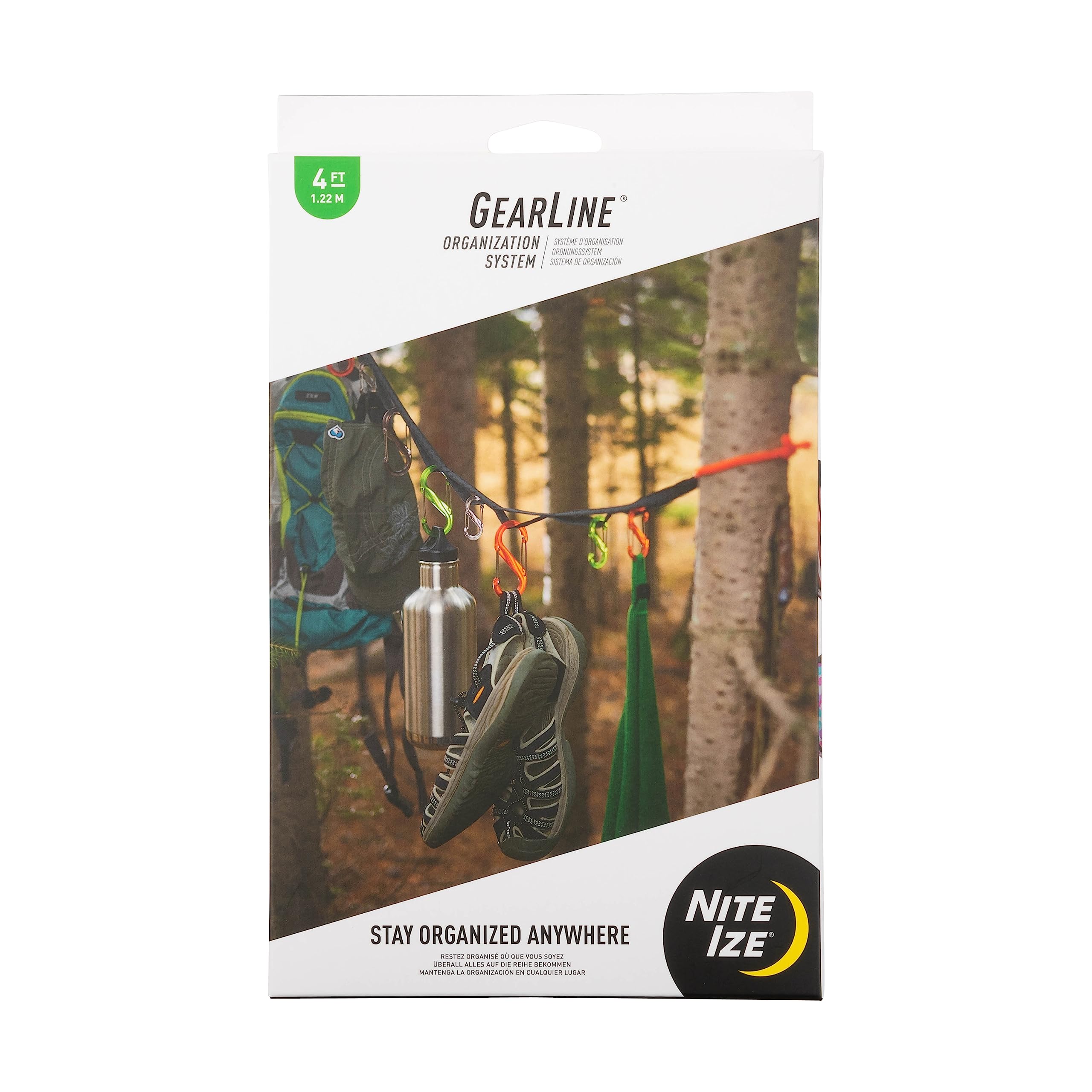 Nite Ize GearLine Hanging Organization System - Gear Ties for Camping, Hiking & Outdoor Activities