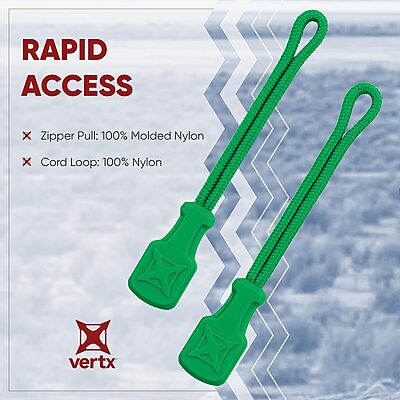 Vertx Rapid Access Zipper Pull Tab Kit, Replacement Puller for Backpack, Luggage, Bag, Handbag