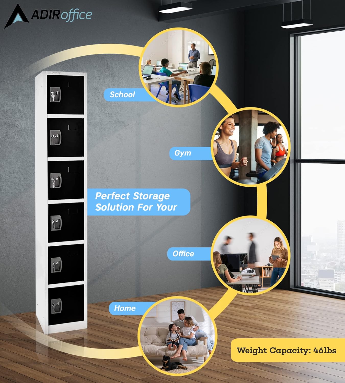 AdirOffice 6-Door Steel Locker