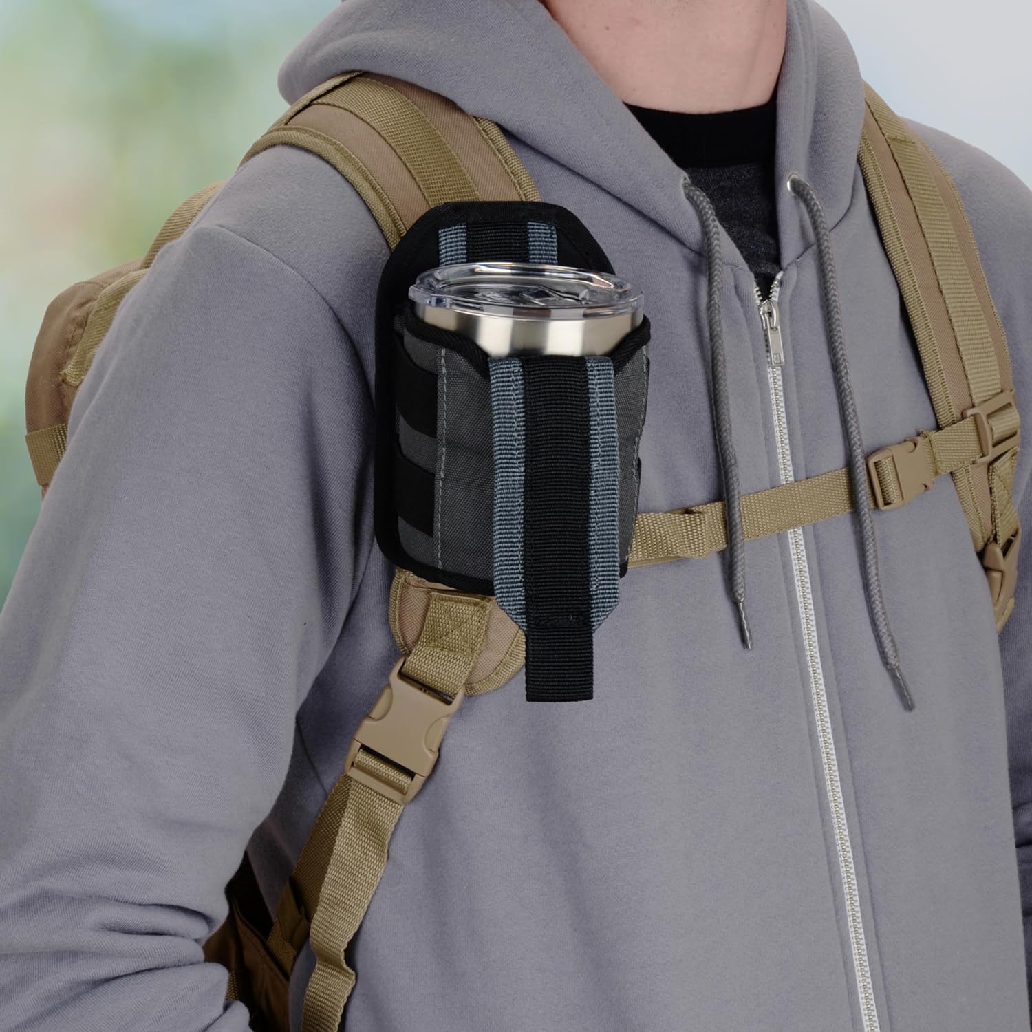 Nite Ize Traveler Drink Holster - Traveler & Water Bottle Holder for Hands-Free Use