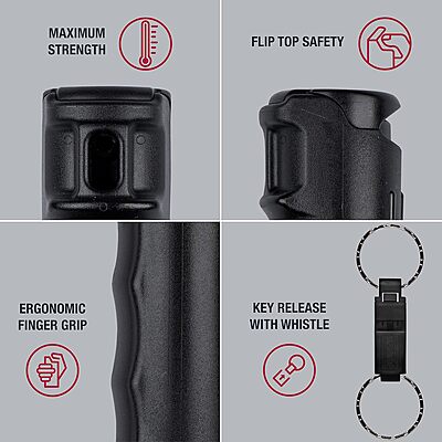 SABRE 2-in-1 Pepper Gel with Detachable Safety Whistle Keychain