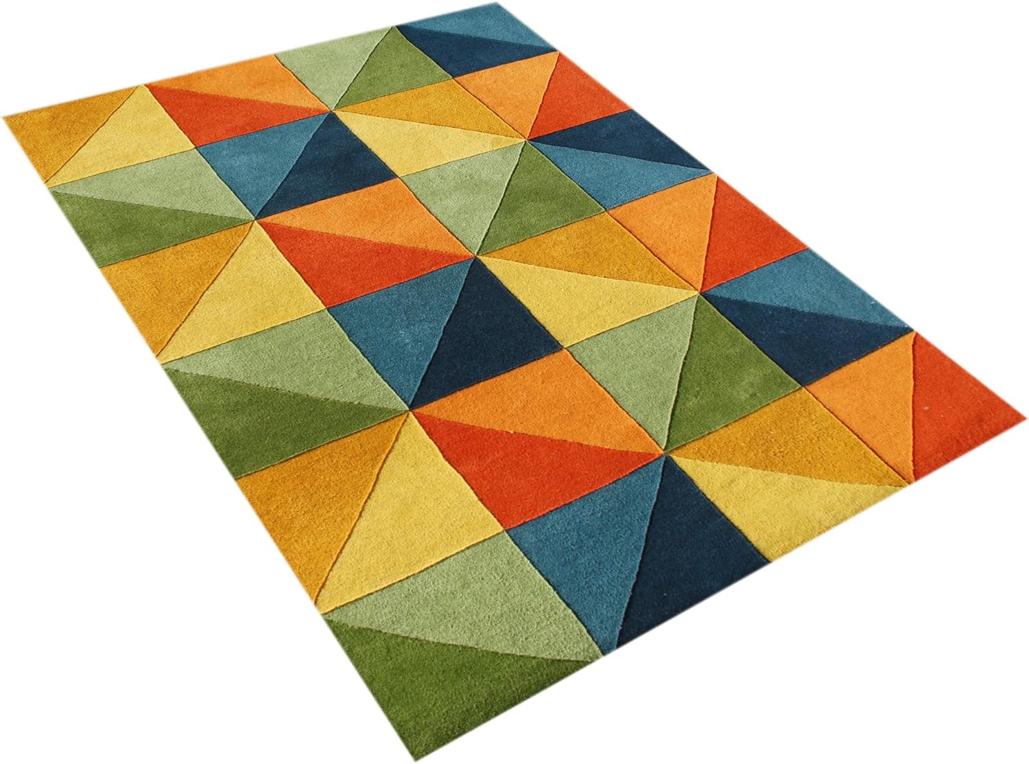 Handmade New Zealand Blend Wool Rug, 8 by 10-Feet, Multicolored