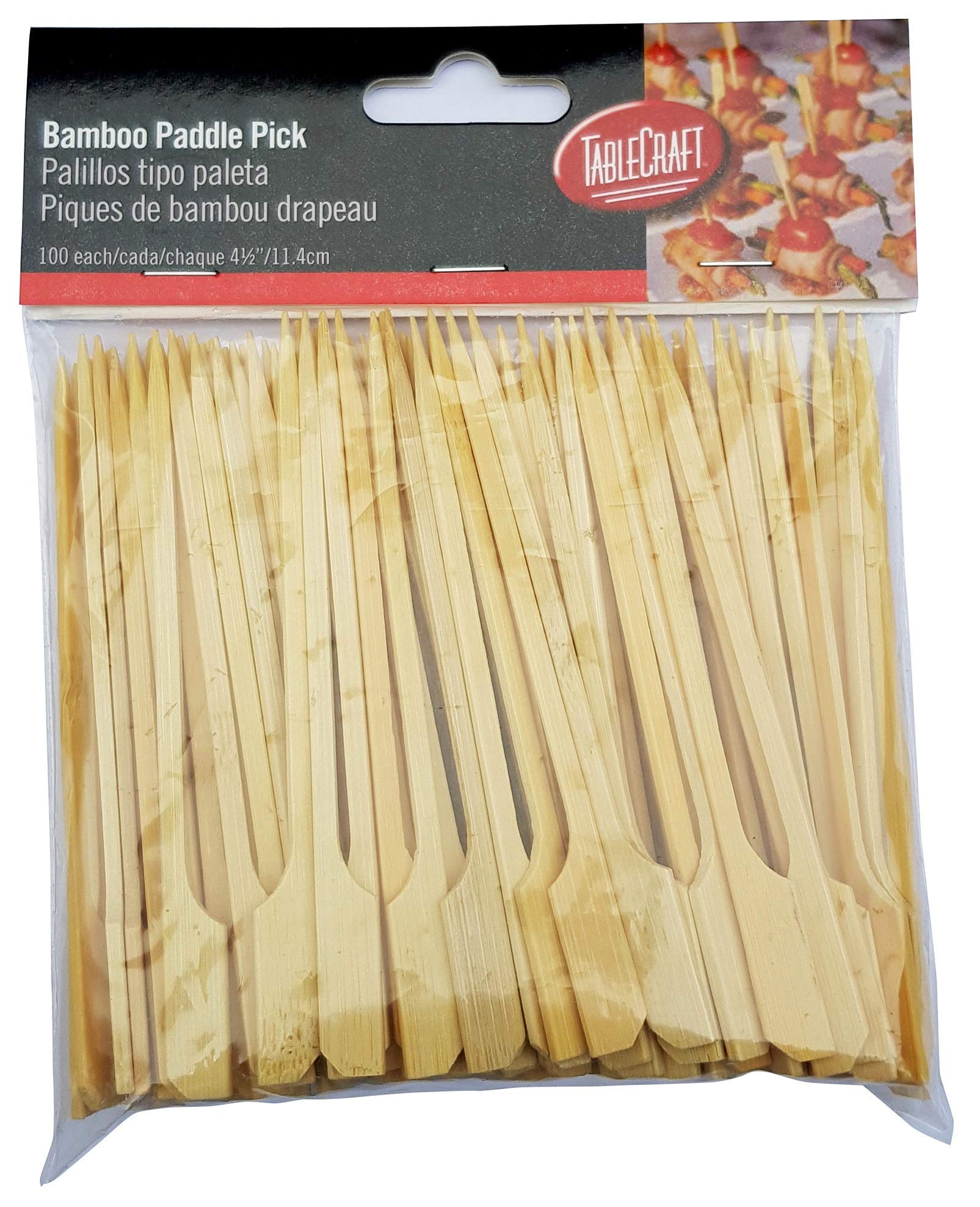 TableCraft Products BAMP45 Bamboo Paddle Pick, 4.5" (Pack of 100)