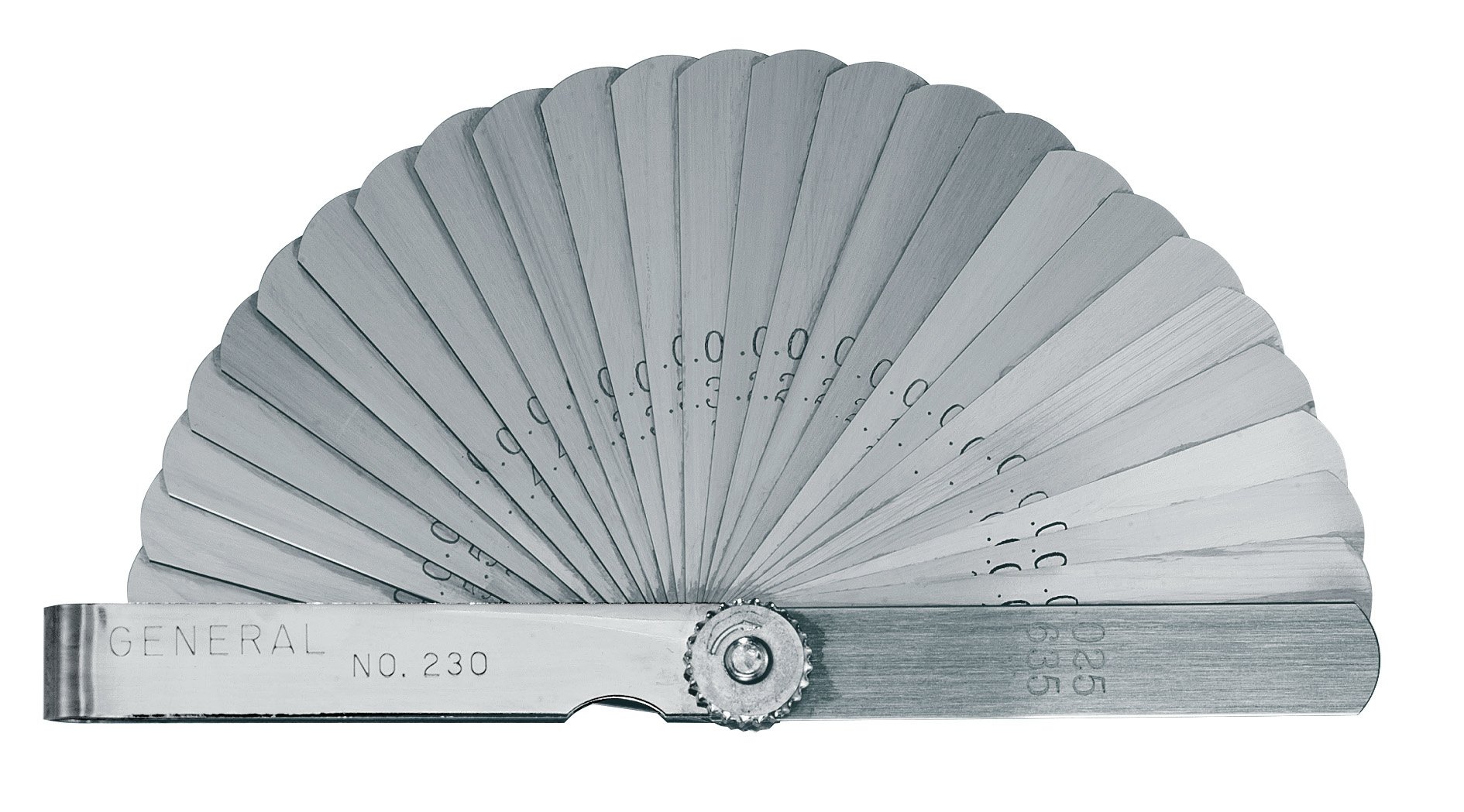 General Tools 230 Economy Feeler Gage, 26-Leaf with Metric and English Units