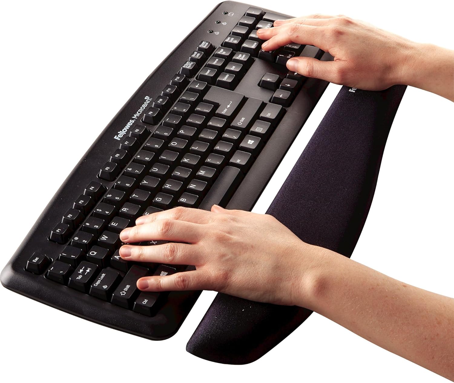 FELLOWES PlushTouch FoamFusion Keyboard Wrist Rest with MICROBAN