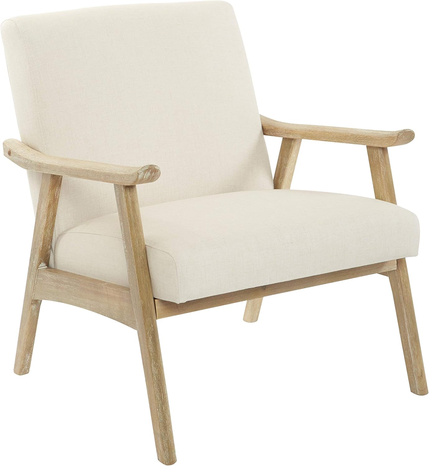 OSP Home Furnishings Weldon Chair in Linen Fabric with Brushed Natural Finished Frame
