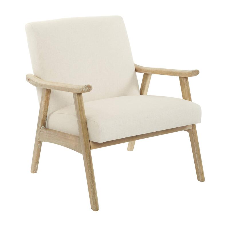 OSP Home Furnishings Weldon Chair in Linen Fabric with Brushed Natural Finished Frame