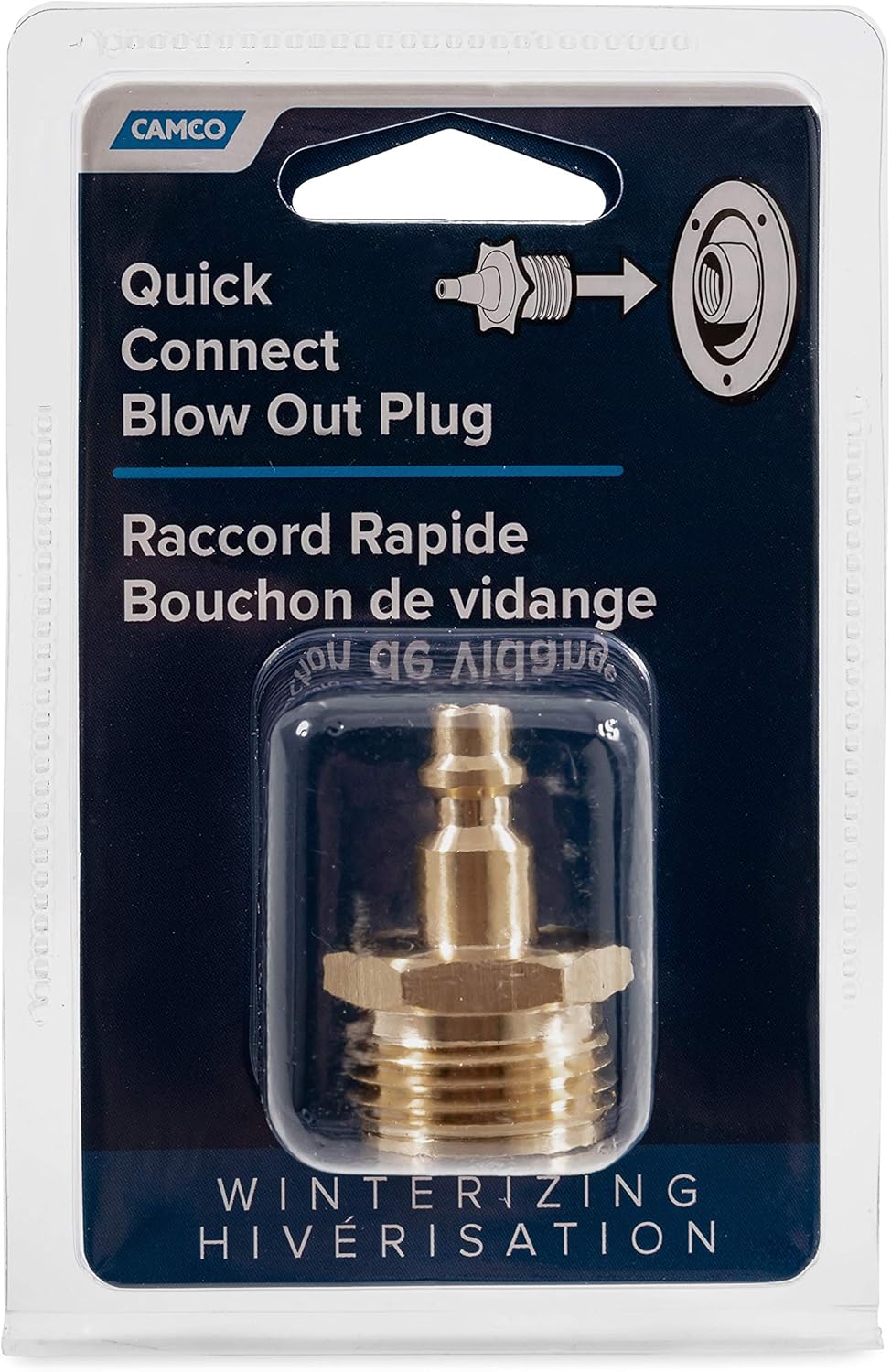 Camco Blow Out Plug With Brass Quick Connect-Aids in Removal of Water From Water Lines (36143)