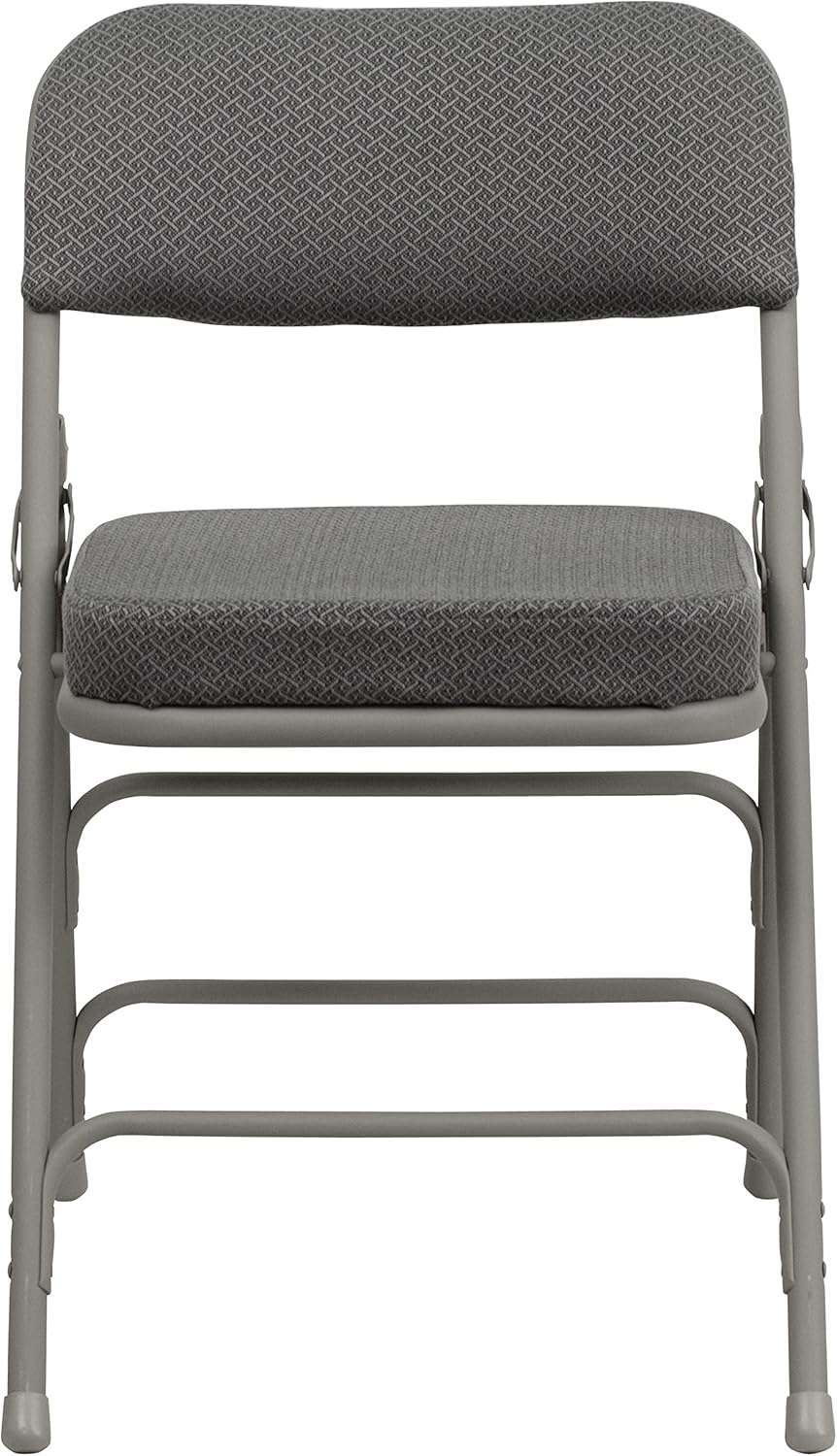 FLASH FURNITURE Hercules Series Metal Folding Chairs with Cushioned Fabric Seats