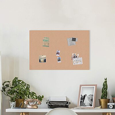 U BRANDS Cork Canvas Bulletin Board, Frameless