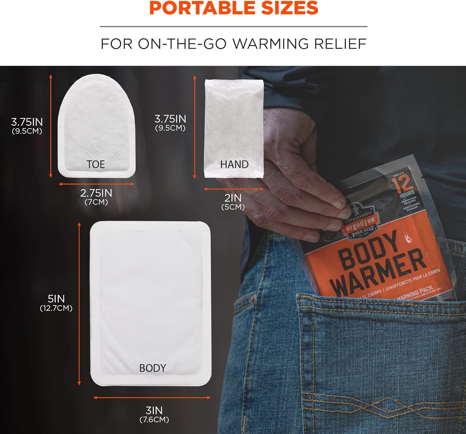 Ergodyne N-Ferno 6994 Adhesive Body, Toe, Hand Warmers Variety Pack, Disposable, Up to 12 Hours of Warming