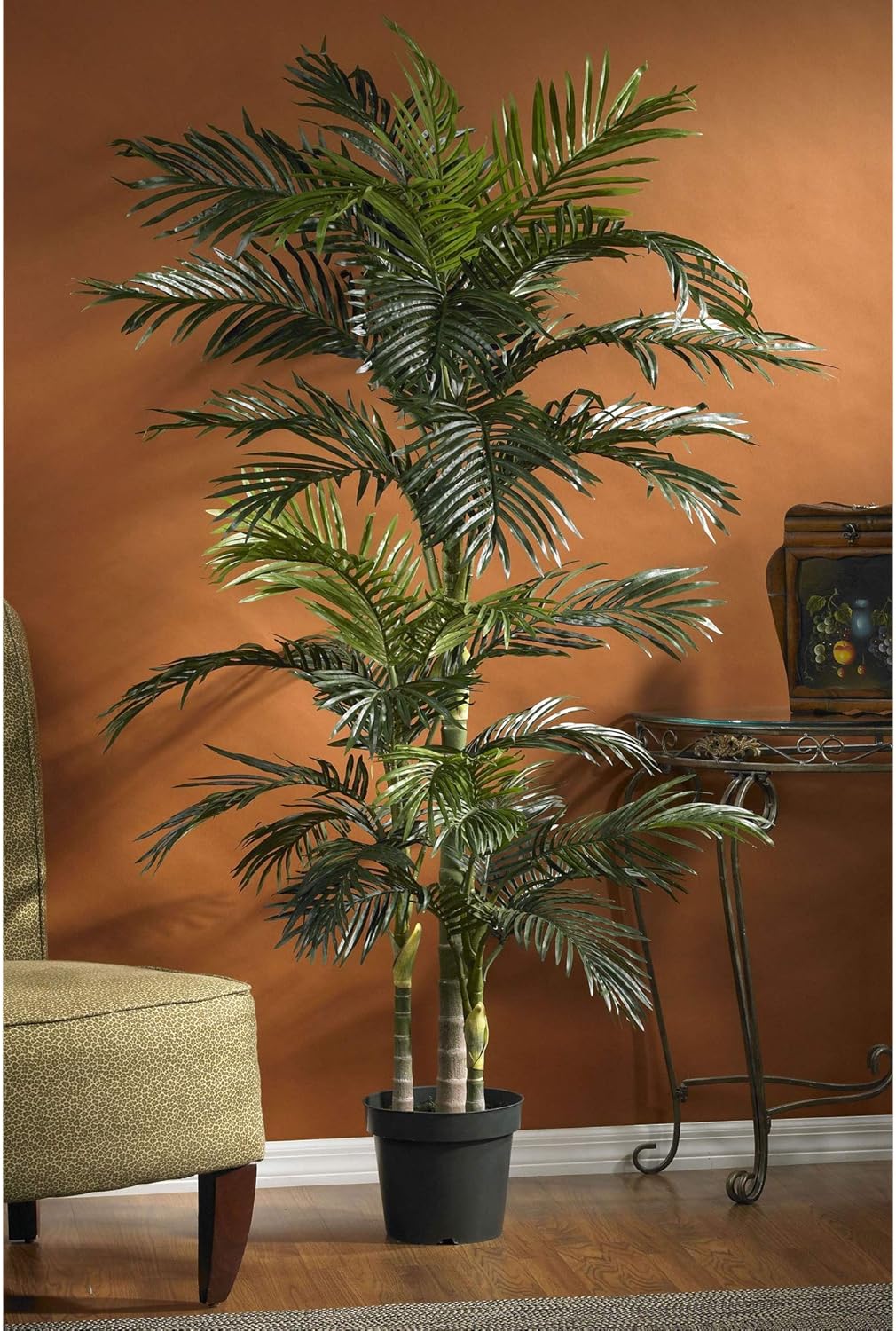 Nearly Natural 5289 6.5ft Golden Cane Palm Silk Tree, Green