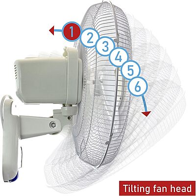 Vie Air 16" Plastic Wall Fan with Remote Control in White
