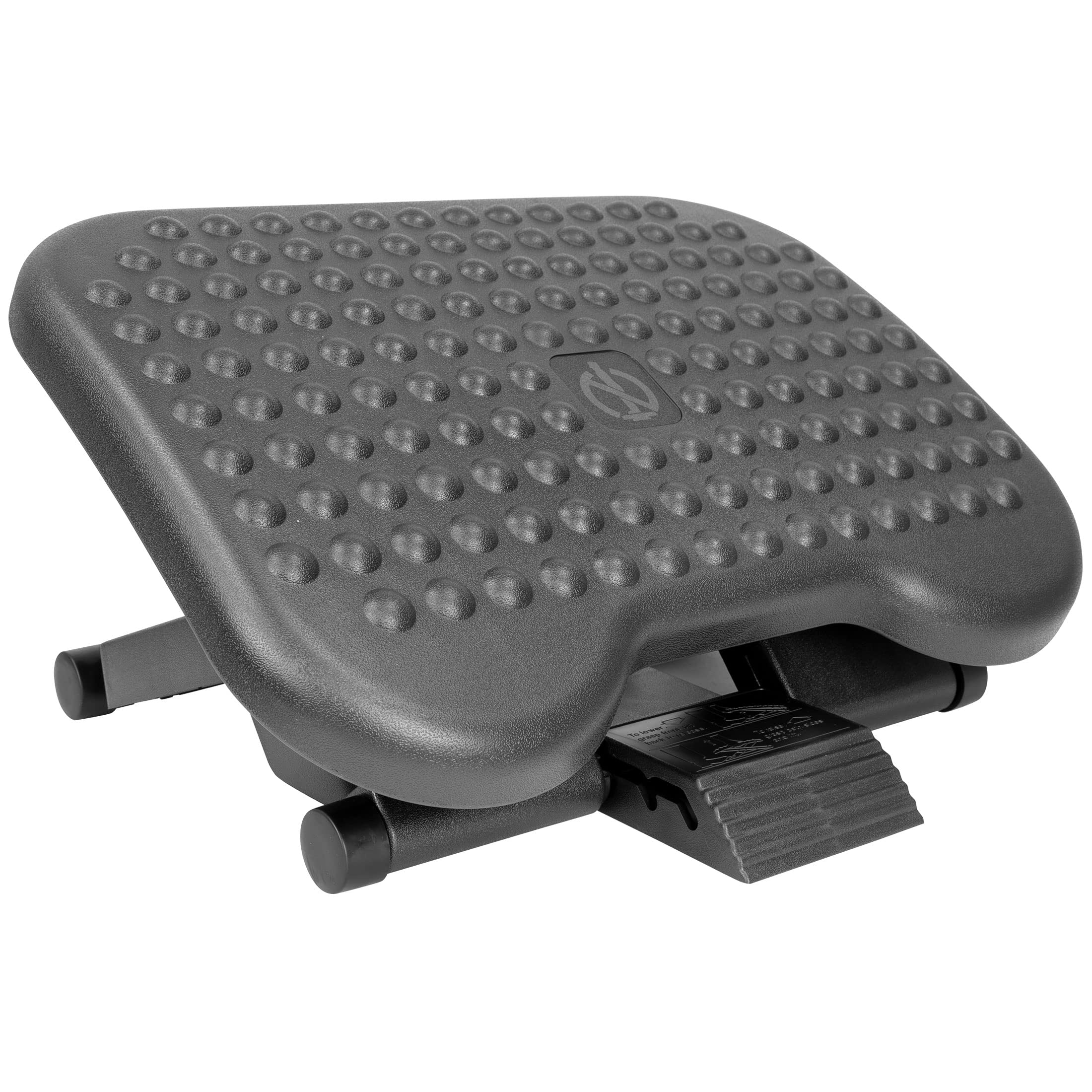 Mount-It! Ergonomic Under Desk Footrest with 3 Height Levels |Height Adjustable Tilting Foot Stool | Home Office Footrest