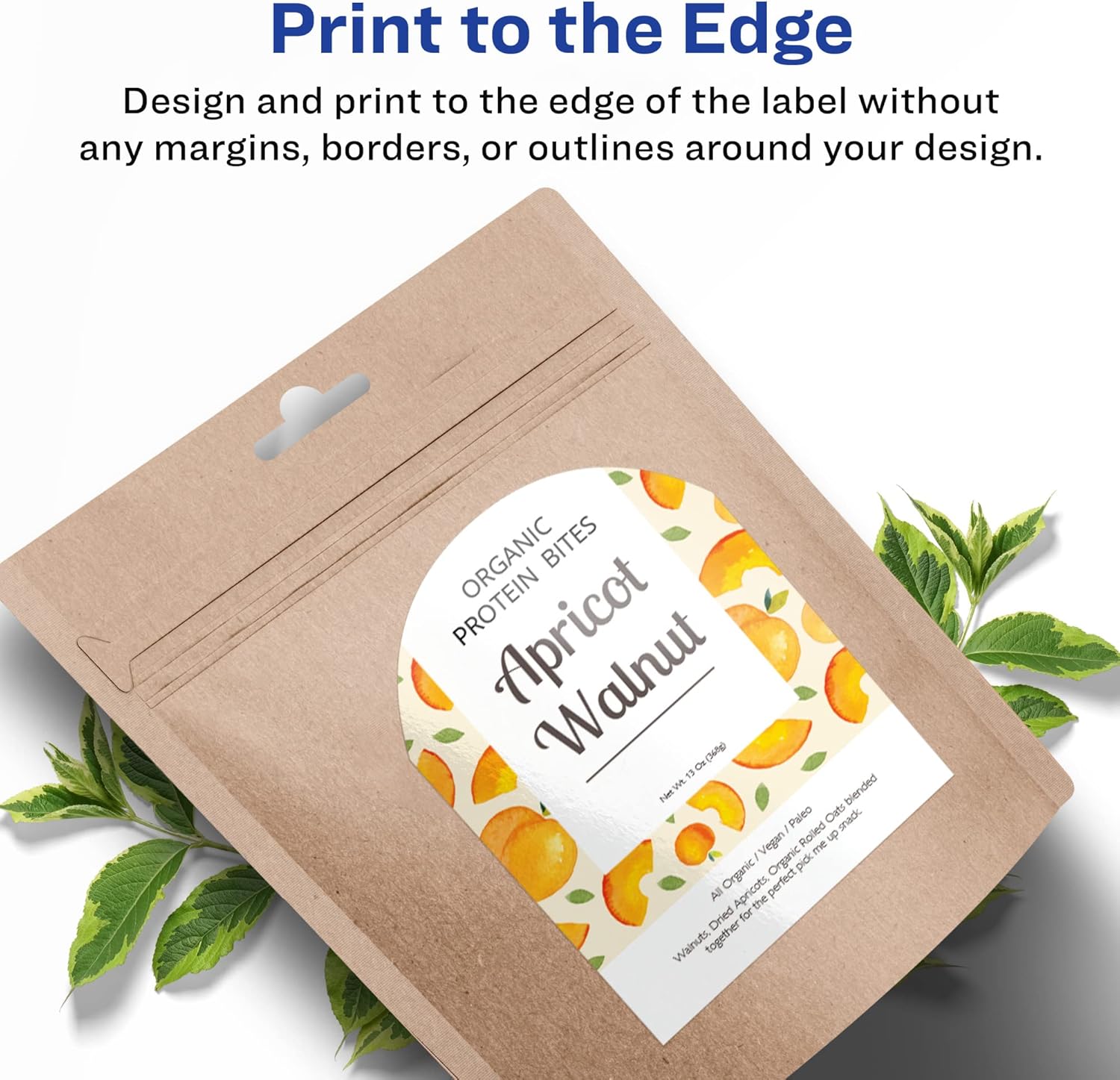 Avery Glossy White Arched Labels, Sure Feed Technology, 4.75" x 3.5", 40 Glossy White Labels, Print-to-The-Edge