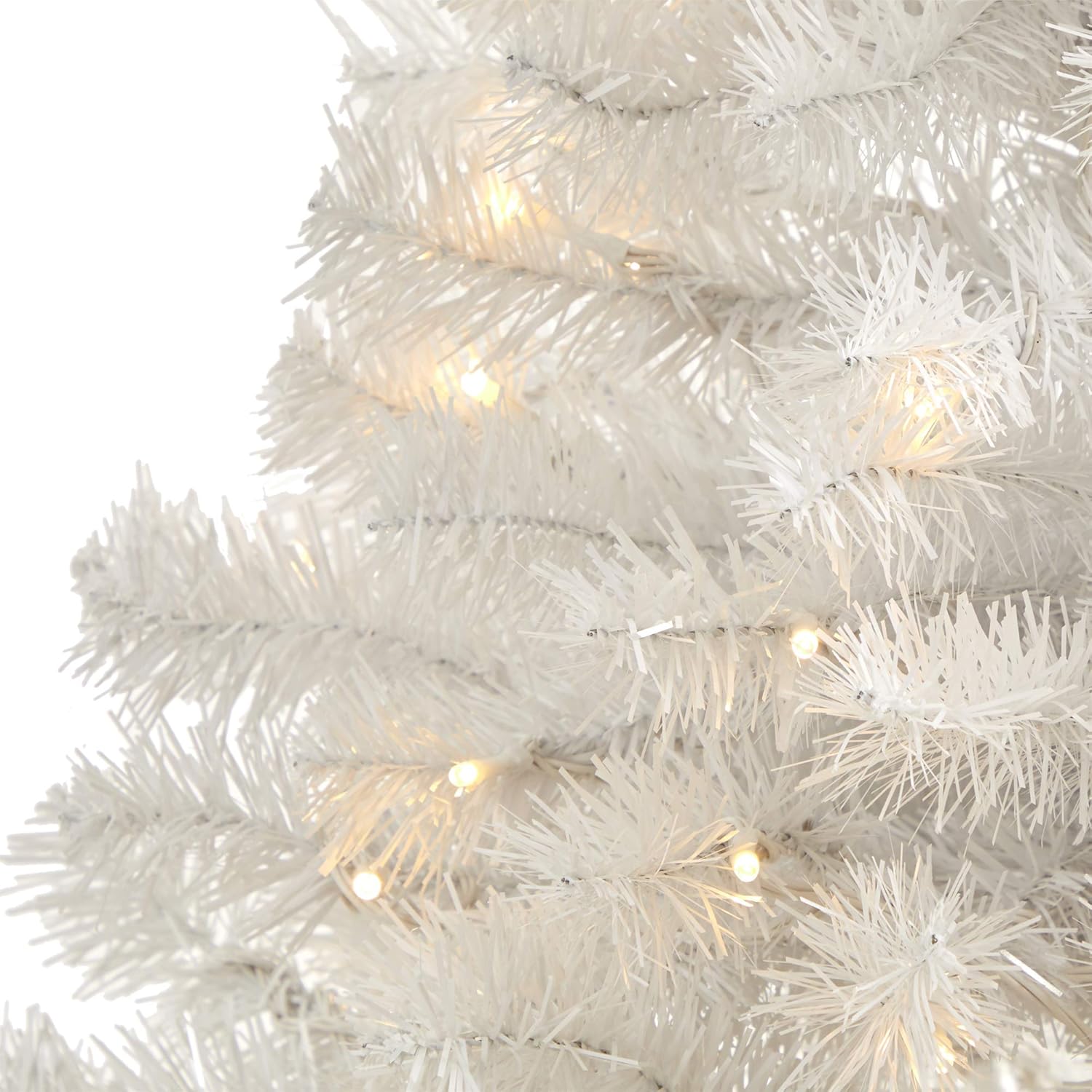 Nearly Natural 4ft. White Artificial Christmas Tree with 100 Clear LED Lights