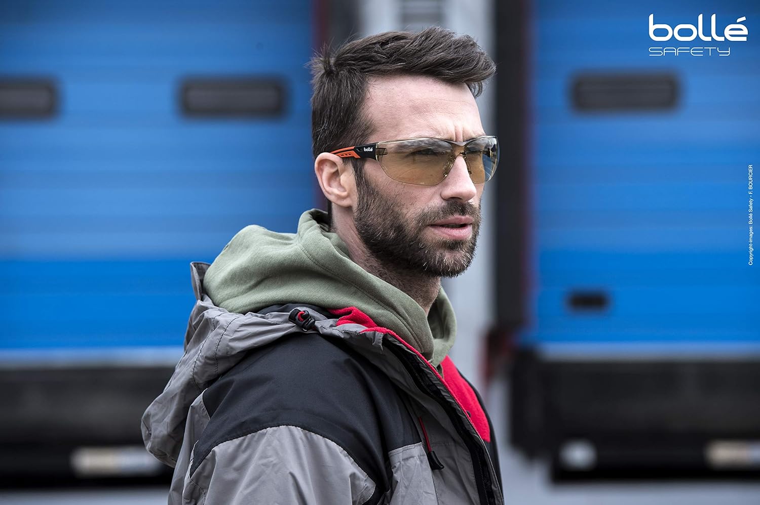 Bolle Safety NESSPCSP, Ness+ Safety Glasses Platinum®, Black Orange Frame, CSP Lenses, Black & Orange, Universal