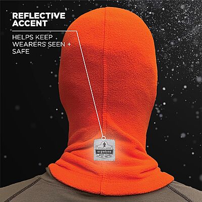 Ergodyne N-Ferno 6821 Winter Ski Mask Balaclava, Thermal Fleece Orange One Size Balaclava Face Mask - Fleece