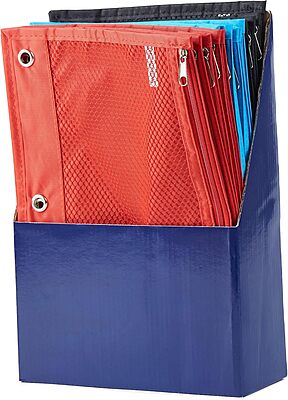 Charles Leonard Pencil Pouches, 10in x 7in, Assorted Colors, Pack Of 24 Pouches