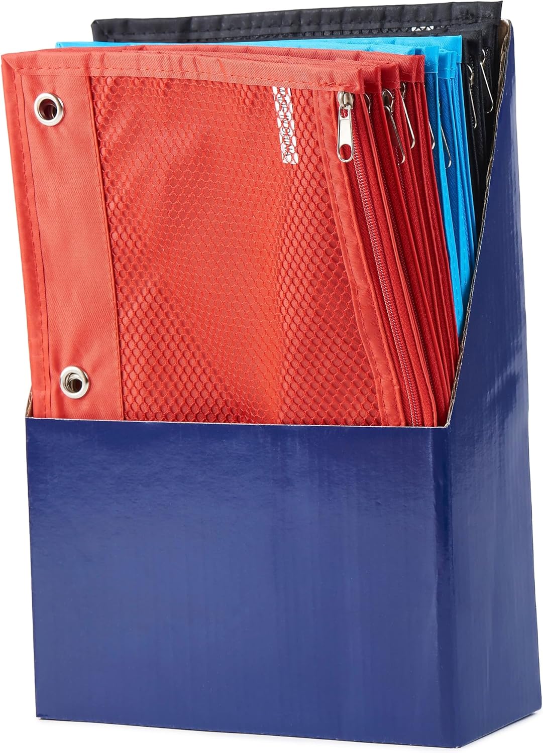 Charles Leonard Pencil Pouches, 10in x 7in, Assorted Colors, Pack Of 24 Pouches