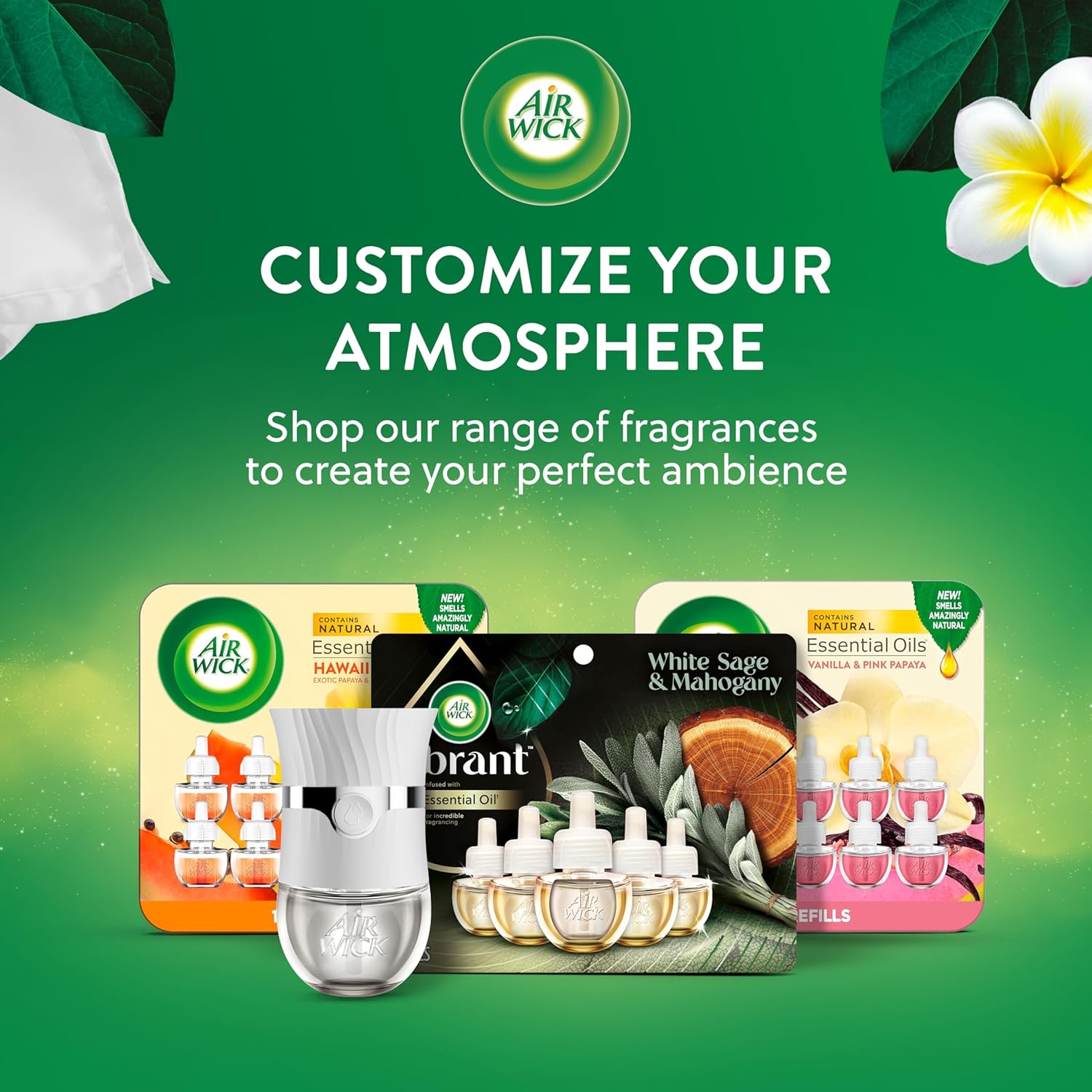 AIR WICK Plug in Scented Oil Refills, Fresh Linen, 5 pack