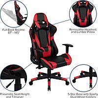 Flash Furniture X20 X30 LeatherSoft Racing Gaming Chair Ergonomic High-Back Computer Chair