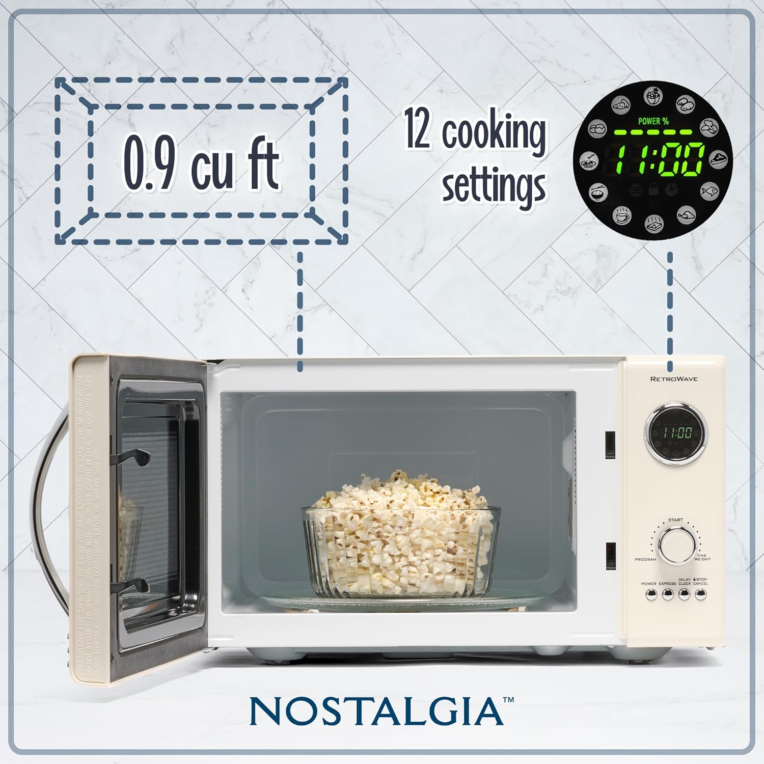 Nostalgia Retro Countertop Microwave Oven