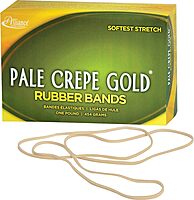 Alliance Rubber 21405 Pale Crepe Gold Rubber Bands Size #117B, 1 lb Box Contains Approx. 300 Bands (7" x 1/8", Golden Crepe) 7 x 1/8 inches