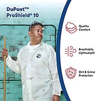 DuPont ProShield 10 Disposable Coveralls with Elastic Wrists & Ankles