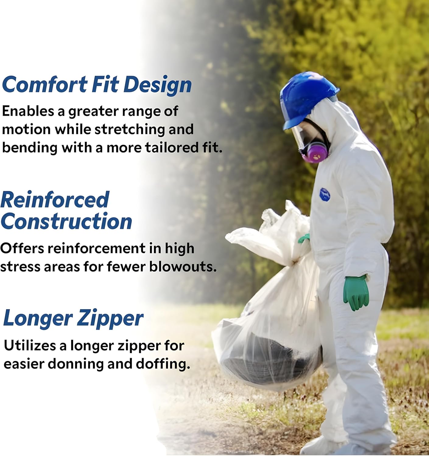 DuPont Tyvek 400 TY127S Disposable Protective Coverall with Respirator-Fit Hood