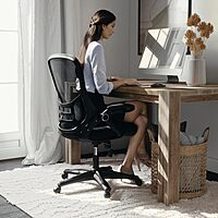 Flash Furniture Porter High-Back Mesh Ergonomic Swivel Office Chair with Adjustable Lumbar Support and Flip-Up Armrests