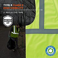 ERGODYNE GloWear 8205HL-ECO Recycled Hi-Vis Vest - Type R Class 2