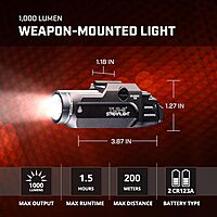 Streamlight 69464 TLR-9 Flex Low-Profile Rail-Mounted Tactical Light with CR123A Lithium Batteries, Black