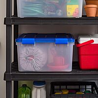 IRIS USA WeatherPro 4-Pack 46.6qt Airtight Plastic Storage Bins with Lids & Buckles