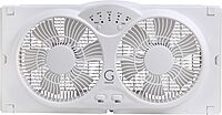 Genesis Twin Fan High Velocity Reversible AirFlow Fan, LED Indicator Lights Adjustable Thermostat & Max Cool Technology, ETL Certified, White (A1WINDOWFAN)
