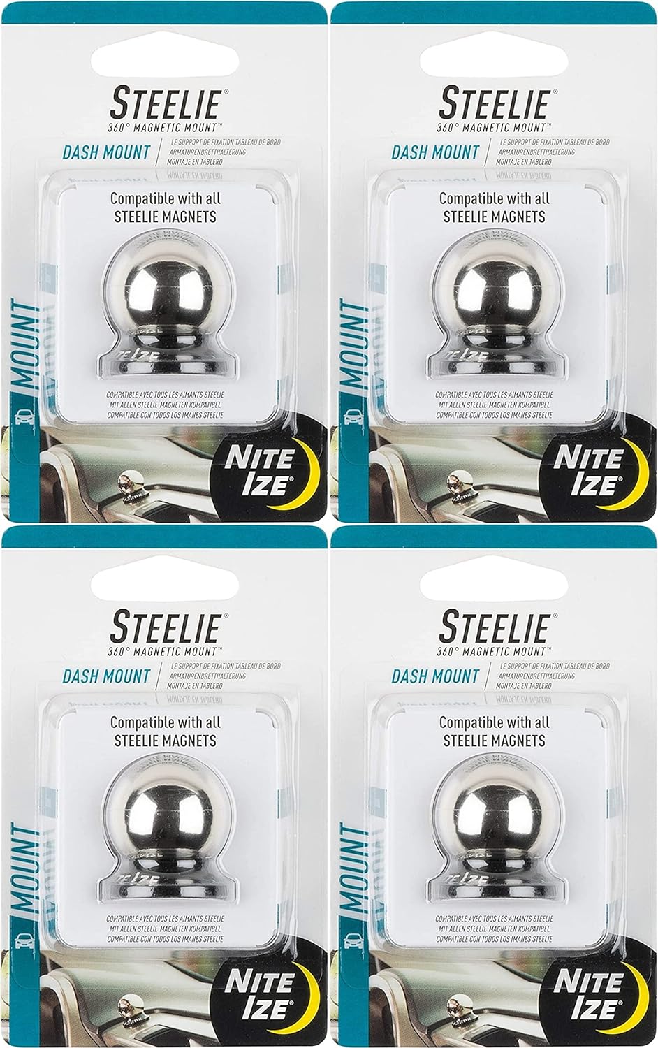 Nite Ize Steelie Dash Ball Component Kit Replacement Phone Mount Parts (4-Pack)