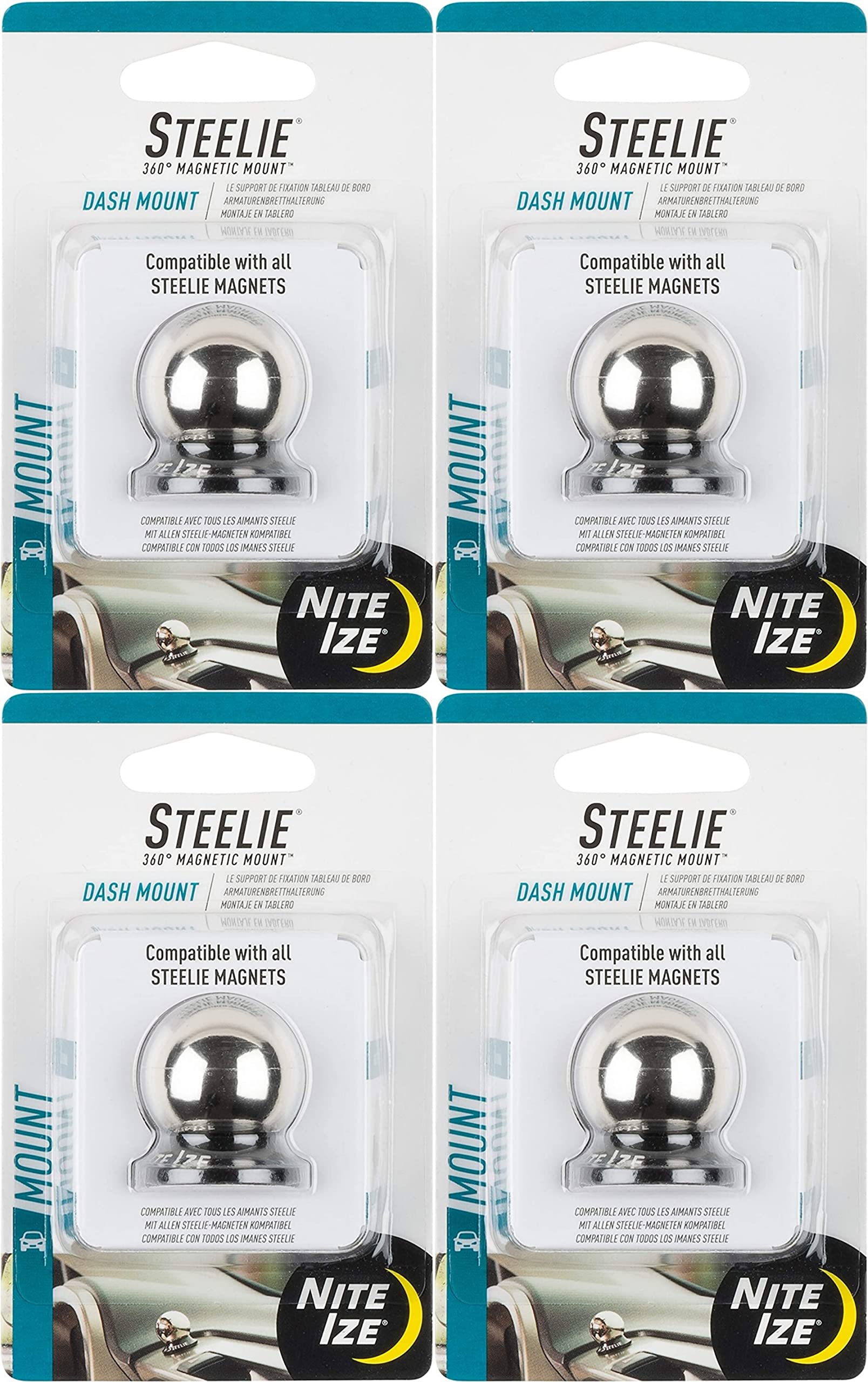 Nite Ize Steelie Dash Ball Component Kit Replacement Phone Mount Parts (4-Pack)