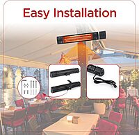 BLACK+DECKER 1500W Outdoor Electric Patio Heater with Remote Control