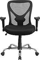 Flash Furniture Big & Tall Office Chair | Adjustable Height Mesh Swivel Office Chair with Wheels Black