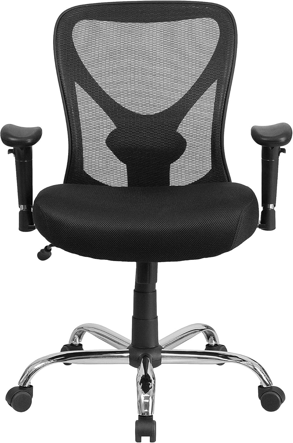 Flash Furniture Big & Tall Office Chair | Adjustable Height Mesh Swivel Office Chair with Wheels Black