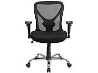 Flash Furniture Big & Tall Office Chair | Adjustable Height Mesh Swivel Office Chair with Wheels Black
