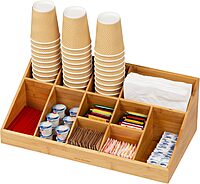 Mind Reader Cup and Condiment Station Countertop Organizer, 11-Compartment