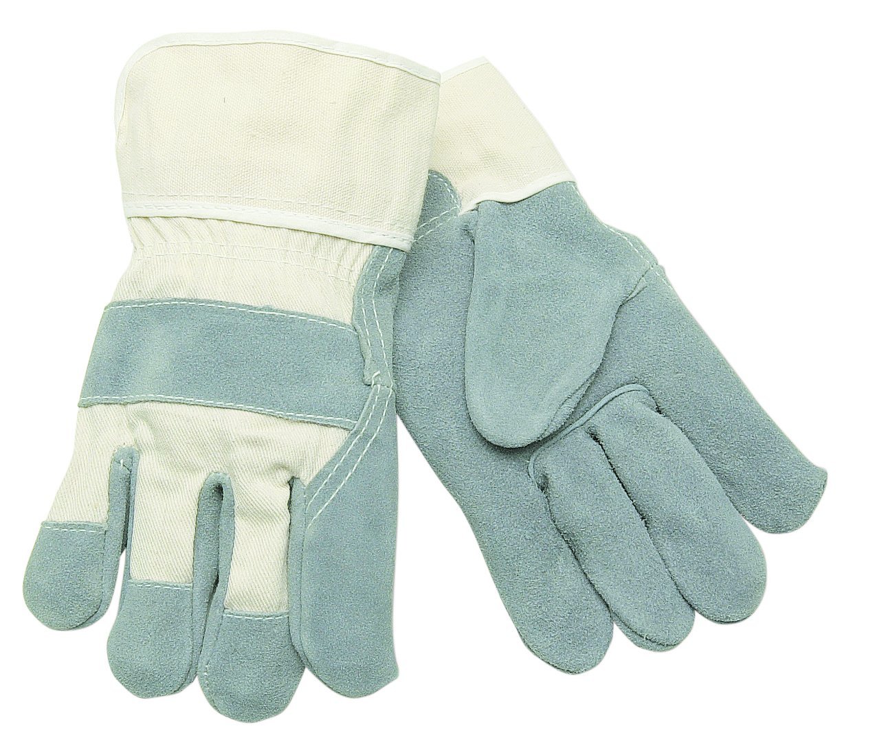 MCR Safety 1400M Select Shoulder Cow Split Leather Gunn Gloves with Safety Cuff, Natural Pearl, Medium, 1-Pair