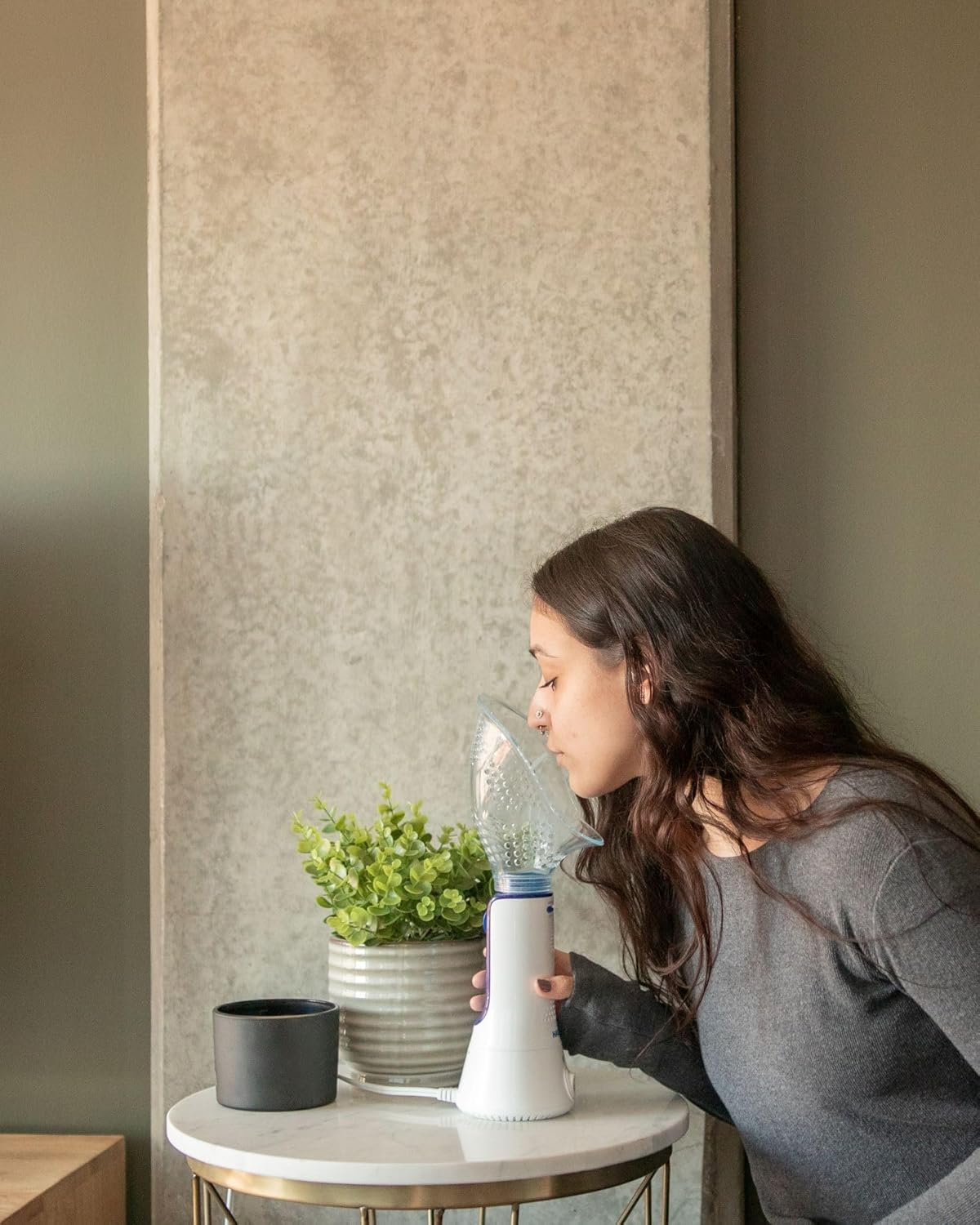 Crane x Halls Personal Vaporizer Steam Inhaler, Throat Steamer, Warm Steam Sinus Inhaler for Congestion and Cough Relief