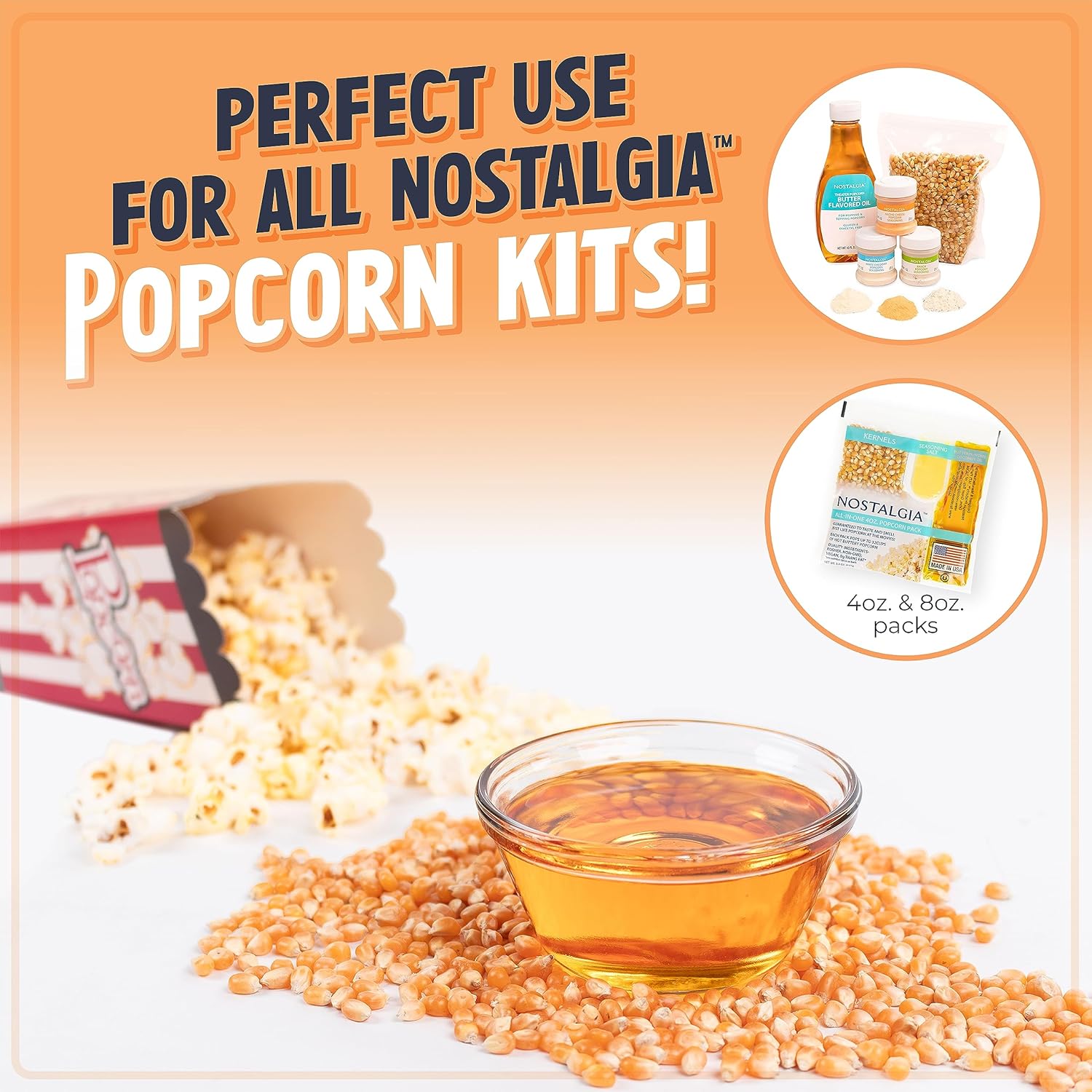 Nostalgia Popcorn Maker Machine - Professional Cart With 2.5 Oz Kettle Makes Up to 10 Cups