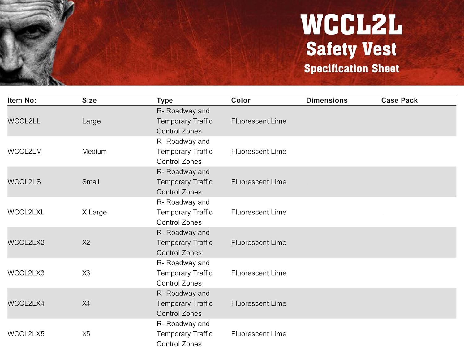 MCR Safety WCCL2 Class 2 Polyester Mesh Flame Resistant Safety Vest, Fluorescent Lime