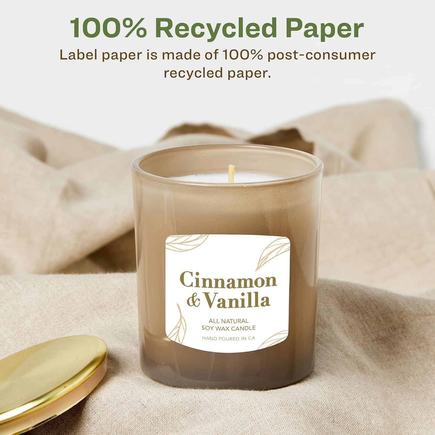 Avery EcoFriendly Matte White Recycled Arched Square Labels, 2" x 2-3/16", Print-to-The-Edge, Permanent Adhesive